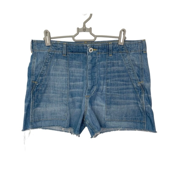 Hudson Jeans High Rise Button Fly Distressed Cutoff Denim Shorts Size 28 /Medium - Picture 1 of 10